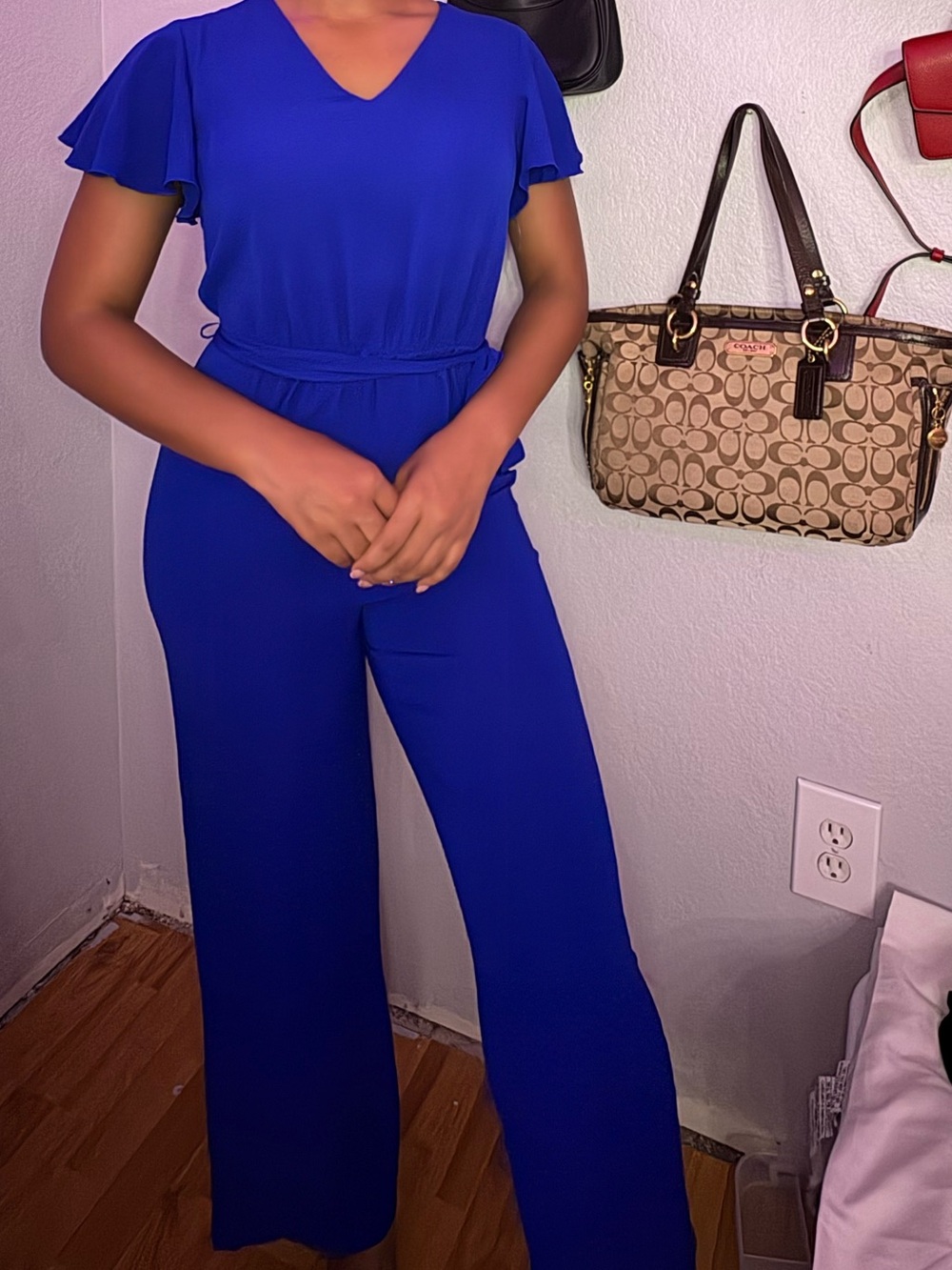 Enfocus Studio Royal Blue V-Neck Jumpsuit